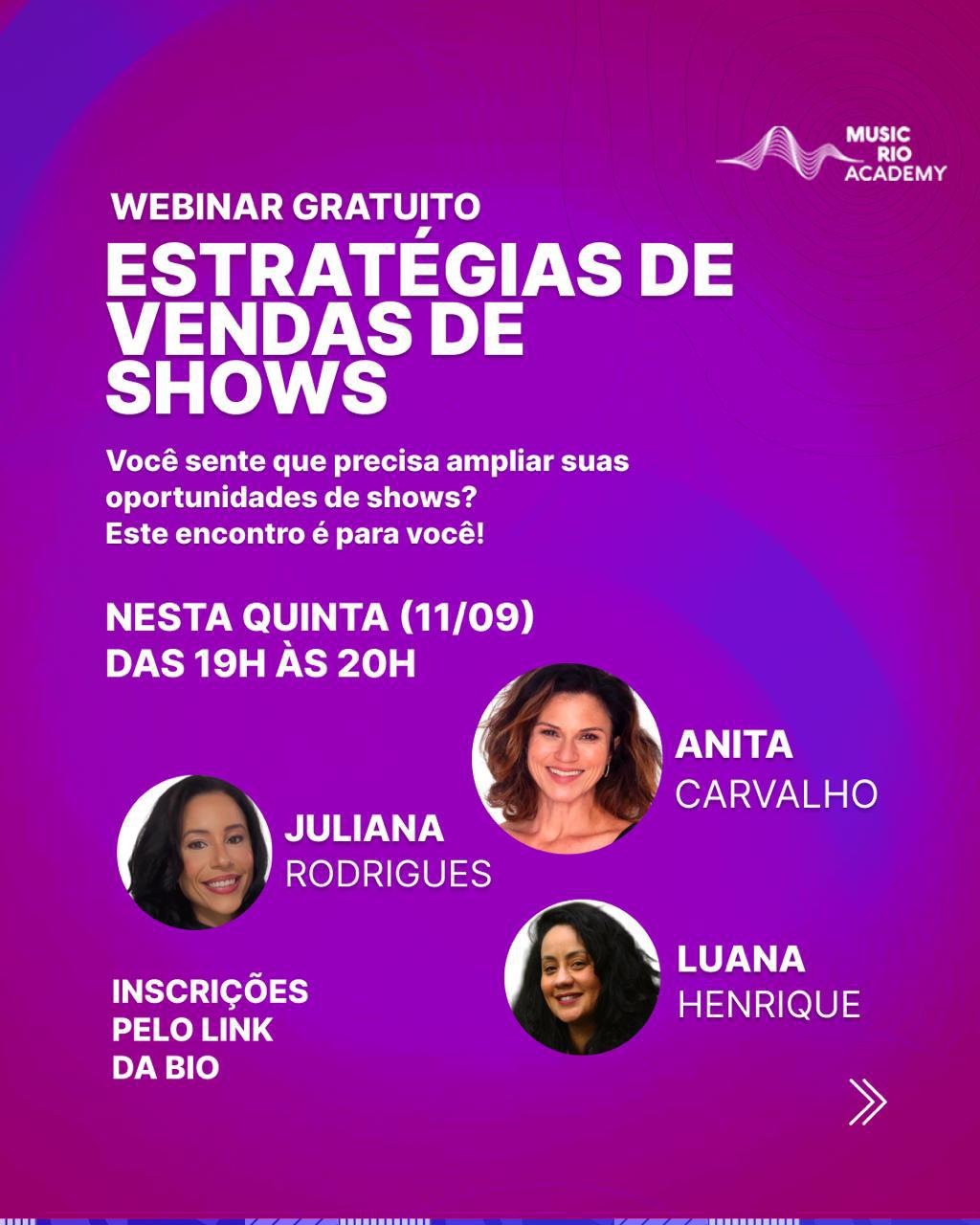 Webinar Estratégias de Vendas de Shows